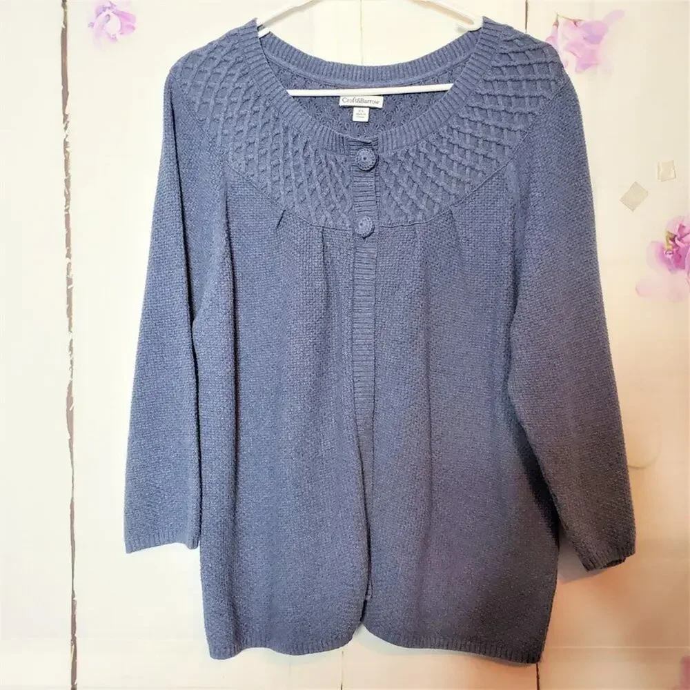 Croft & Barrow Two Button Knit Sweater Shrug XL - Picture 9 of 9